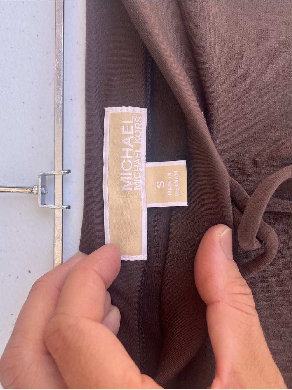 MICHAEL Michael Kors Chocolate Brown Tie-Front Top